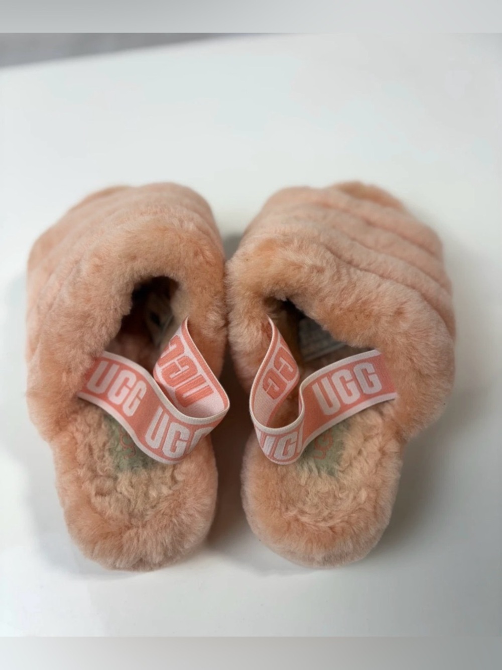 UGG Peach Fluff Slide Slippers